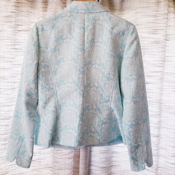 Villager Floral Jacquard Blazer Sea Foam Ivory 10 - Picture 8 of 8